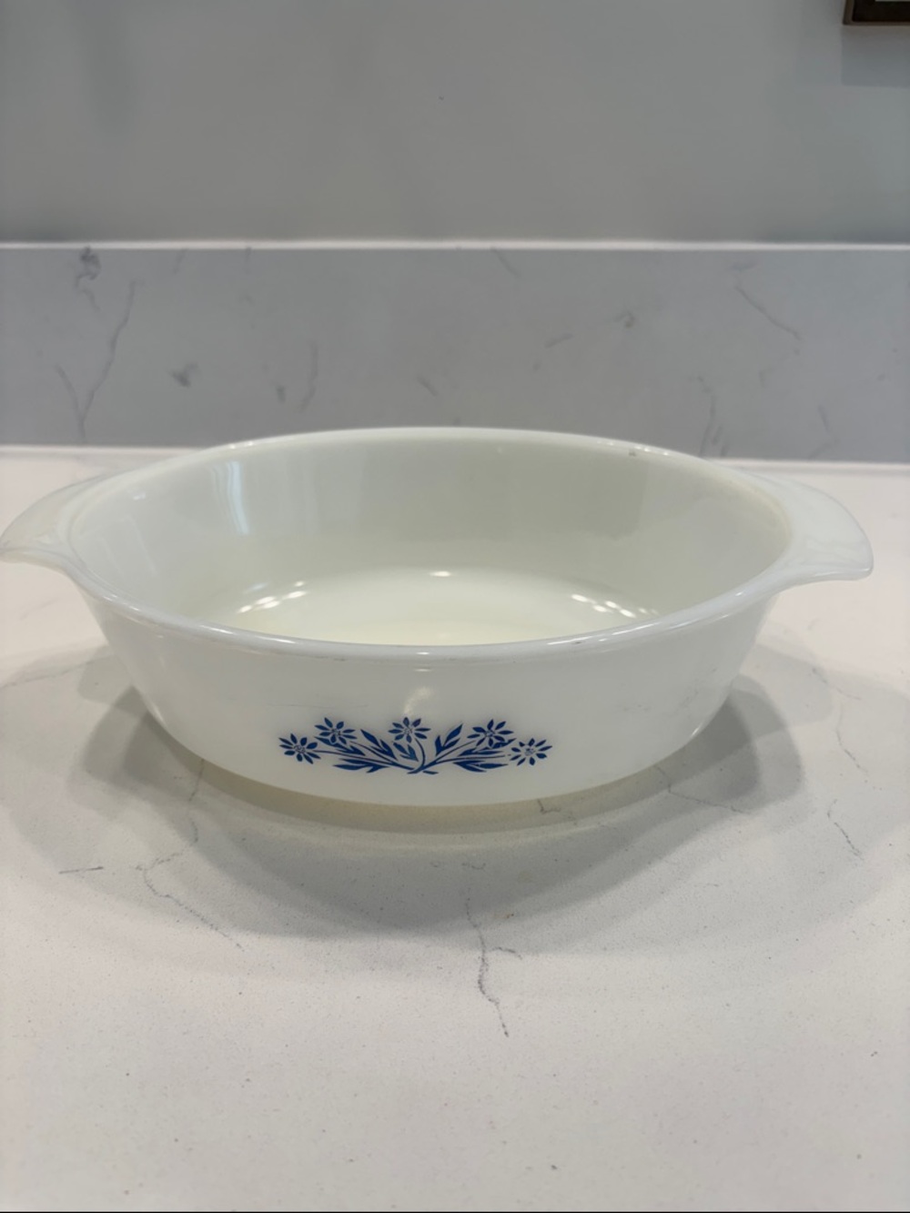 White and Blue Floral Oval Casserole Dish - CorningWare Style